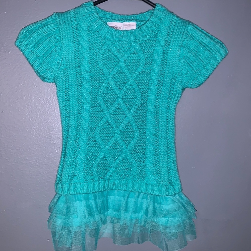 Teal green short sleeve winter shirt
